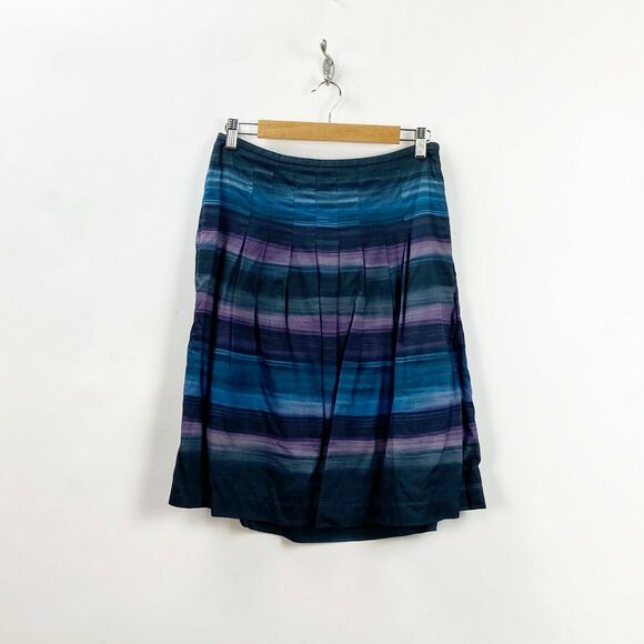 LOFT Dresses & Skirts - 2/$30 LOFT 4 Womens Black Purple Blue Ombre Pleate A-line Skirt